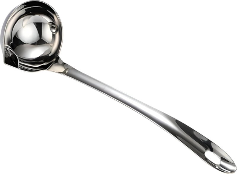 Cooking Ladle - Ergonomically balanced ladle with a long, sturdy stainless steel handle and wide bowl designed to skim fat from soups and broths, strain stocks, and keep sauces crystal clear. (3pcs)